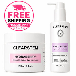 CLEARSTEM GentleClean Cleanser 180ml + Hydraberry Mask 60ml Set Hydrating Acne